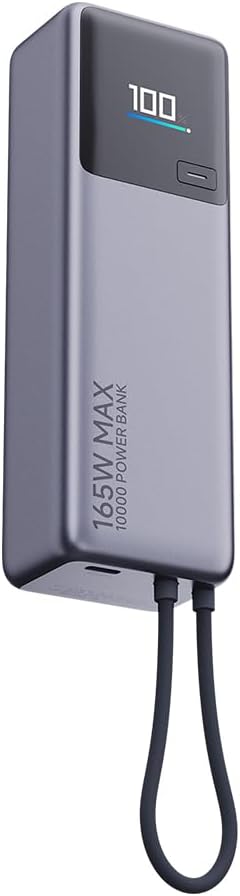باور بانك Xiaomi سعة 10000mAh بقوة 165W بكابل USB-C مدمج