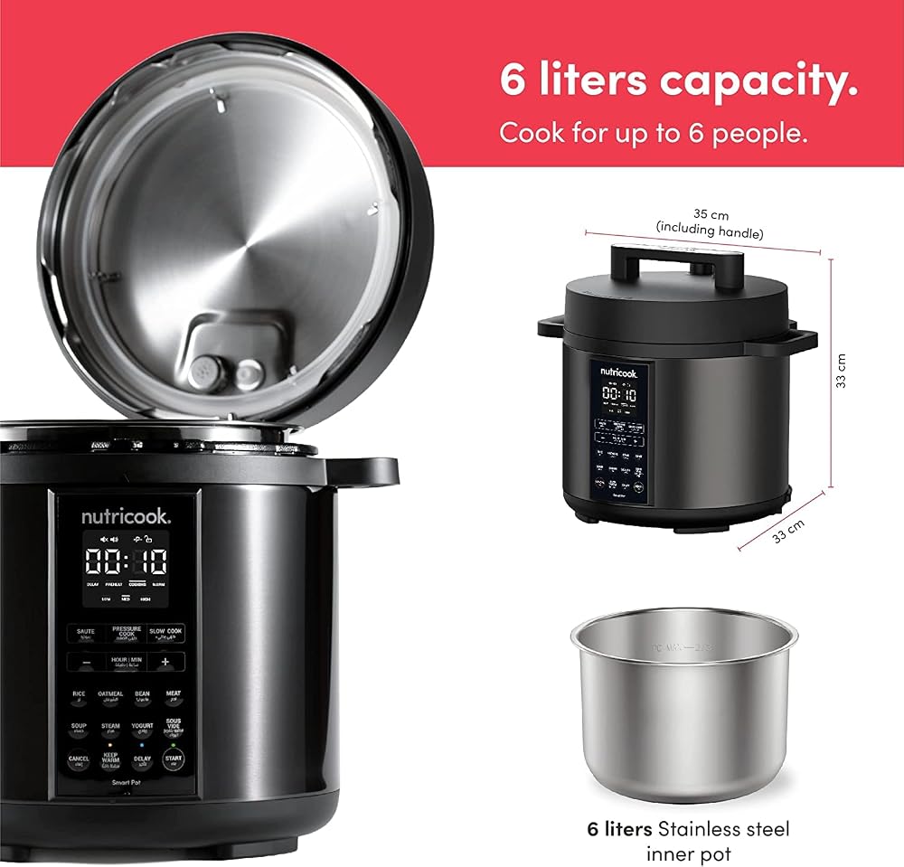 حلة ضغط كهربائية ذكية Nutricook Smart Pot 2 سعة 6 لتر 9 في 1 3
