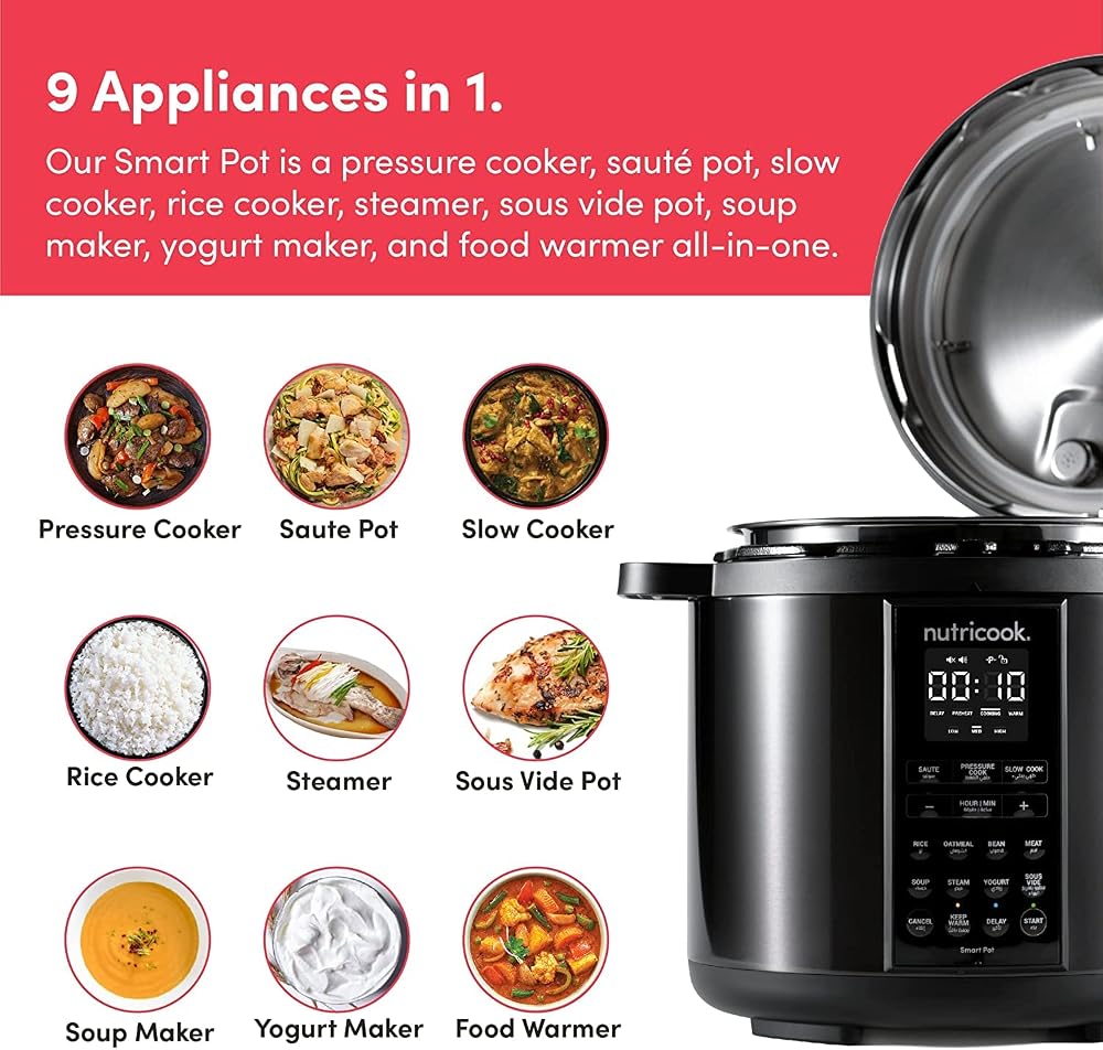 حلة ضغط كهربائية ذكية Nutricook Smart Pot 2 سعة 6 لتر 9 في 1 4