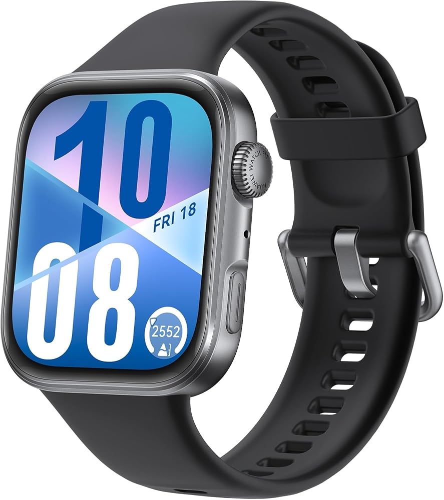 ساعة ذكية HUAWEI WATCH FIT 4 بشاشة AMOLED و GPS – أسود