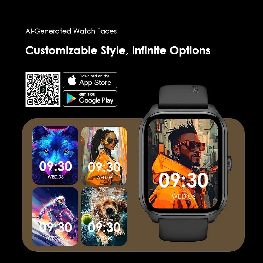 ساعة ذكية Oraimo Watch 5 Lite OSW-804 بشاشة 2.01 بوصة ومكالمات – أسود 4