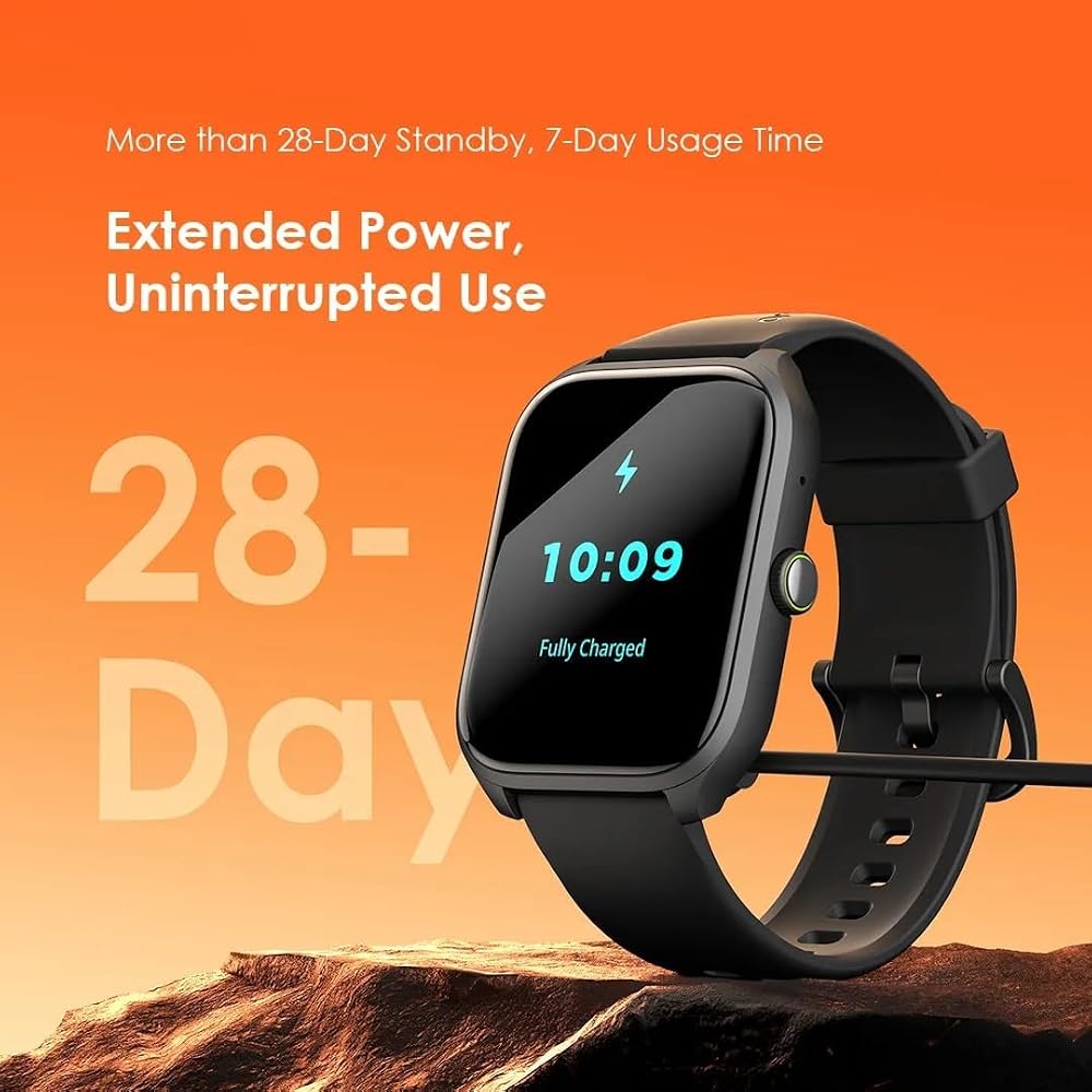 ساعة ذكية Oraimo Watch 5 Lite OSW-804 بشاشة 2.01 بوصة ومكالمات – أسود