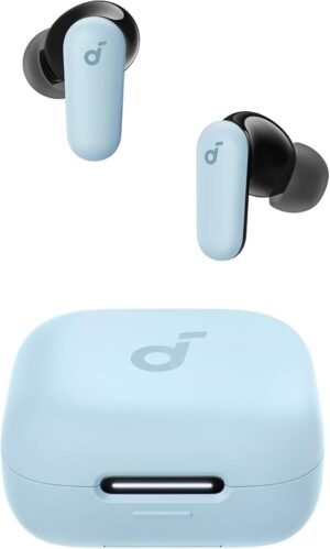 سماعة Anker Soundcore P30i بعزل ضوضاء وعلبة حامل موبايل – أزرق