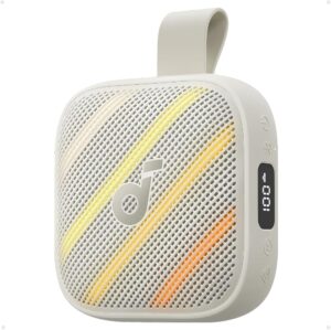 سماعة بلوتوث Soundcore Boom Go 3i بإضاءة مقاومة للماء – أبيض
