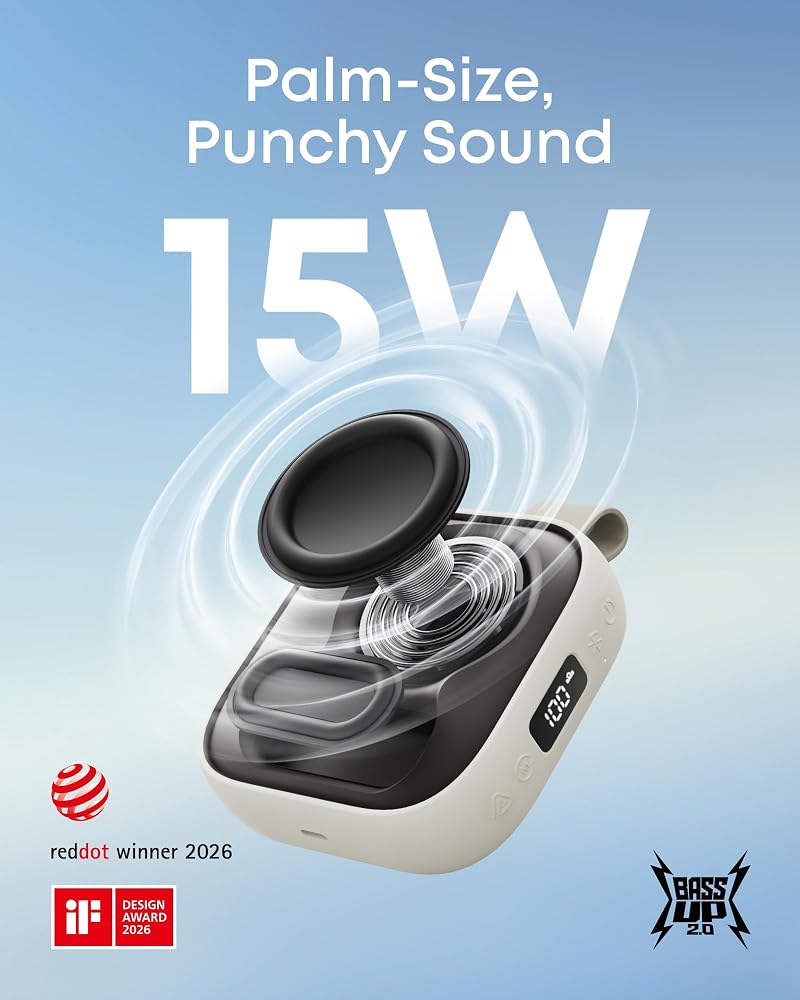 سماعة بلوتوث Soundcore Boom Go 3i بإضاءة مقاومة للماء – أبيض 3