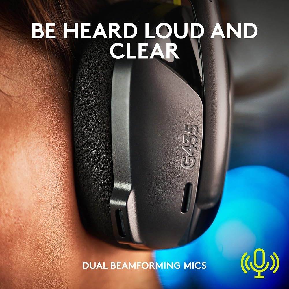سماعة جيمنج لاسلكية Logitech G435 LIGHTSPEED – أسود 5