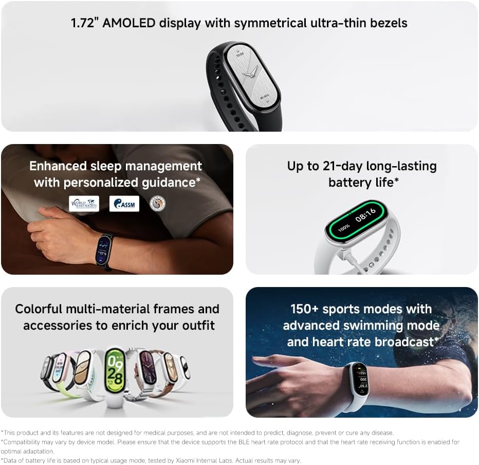 سوار ذكي Xiaomi Smart Band 10 بشاشة AMOLED مقاس 1.72 بوصة 3
