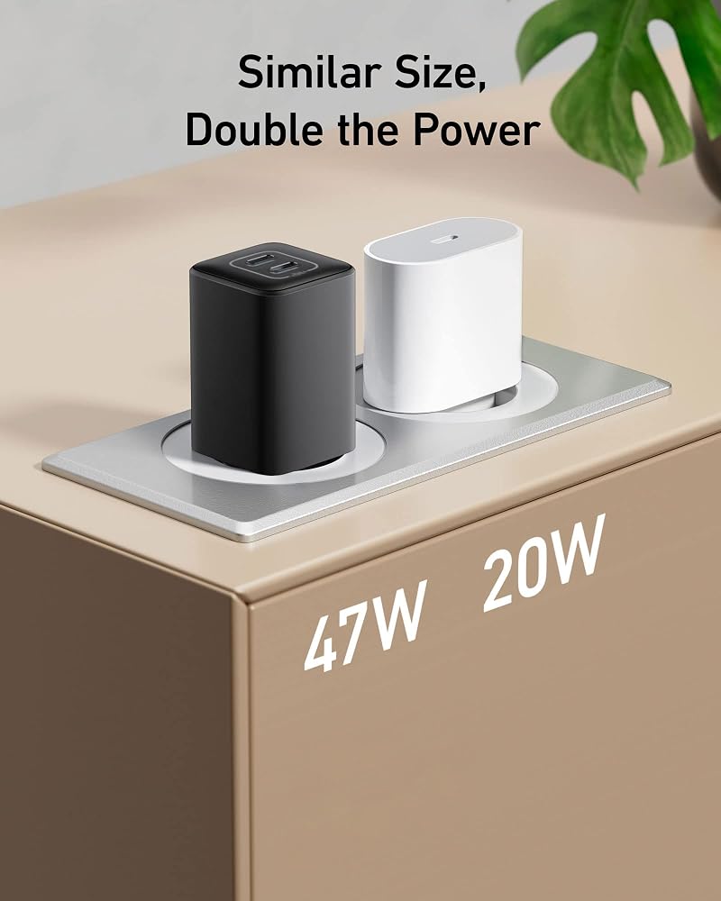 شاحن Anker 523 Nano 3 بقوة 47W بمنفذين USB-C – أسود 5