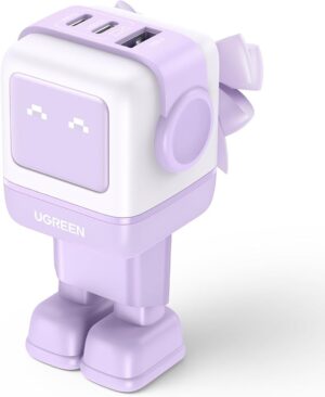 شاحن UGREEN Nexode RobotGaN بقوة 65W بثلاثة منافذ للابتوب والموبايل