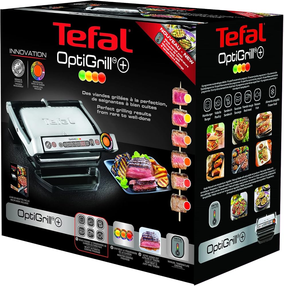 شواية كهربائية ذكية Tefal OptiGrill+ GC712D12 بستة برامج تلقائية 5