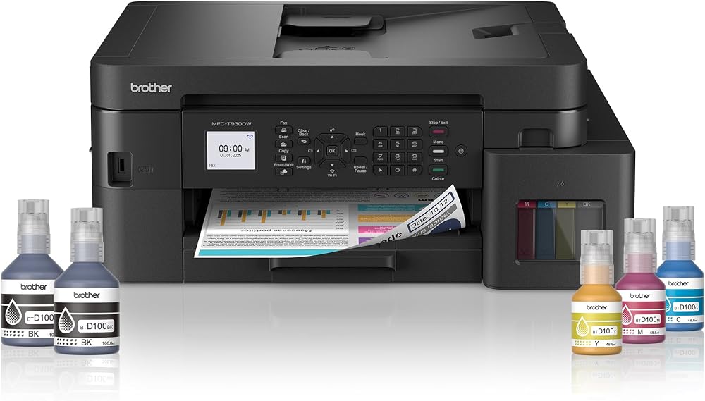 طابعة Brother MFC-T930DW لاسلكية بخزانات حبر مع ADF وطباعة على الوجهين