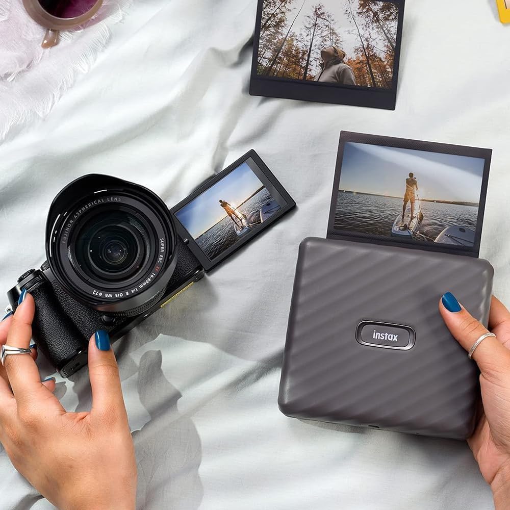 طابعة صور للموبايل Fujifilm instax Link Wide - رمادي Mocha Gray 4