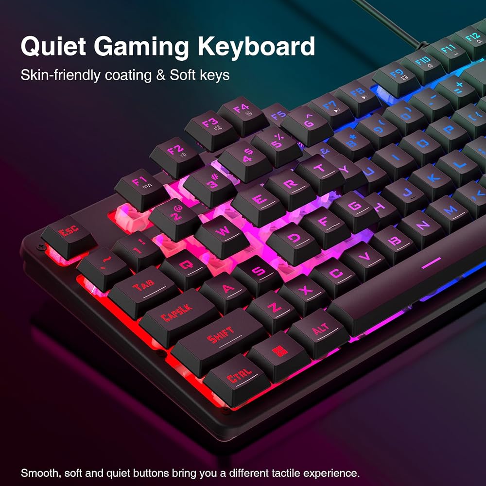 طقم جيمنج Redragon S107 – كيبورد RGB وماوس 3200 DPI وماوس باد 3