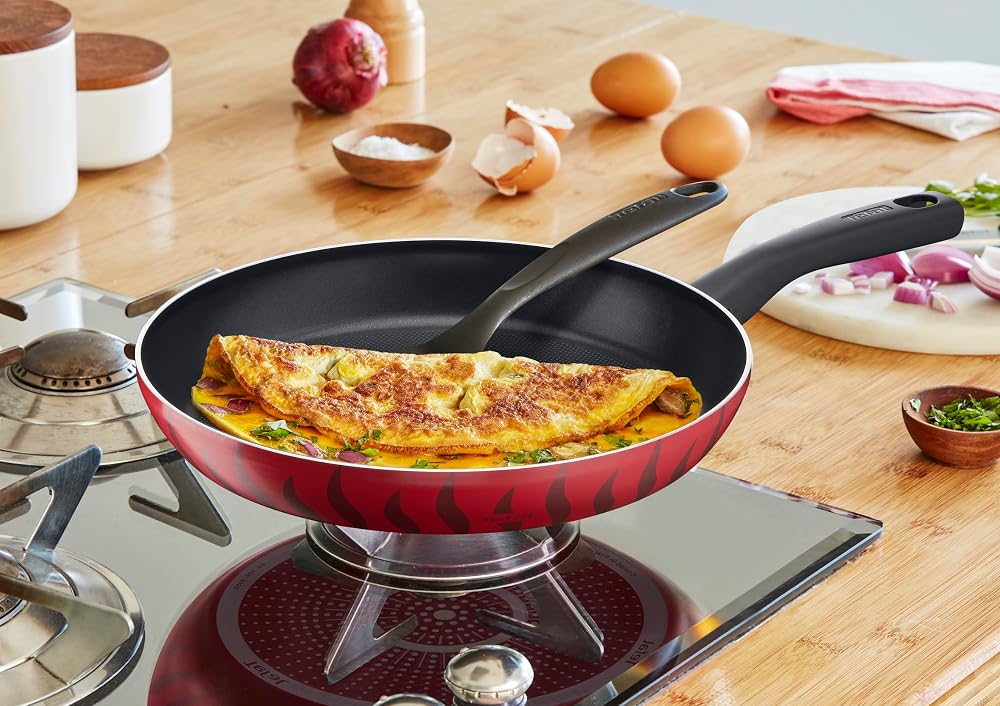 طقم طاسات Tefal Tempo تيتانيوم 3 قطع مقاس 16 و20 و24 سم أحمر 5