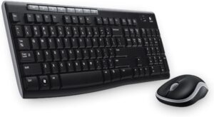 طقم كيبورد وماوس لاسلكي Logitech MK270 – عربي/إنجليزي – أسود