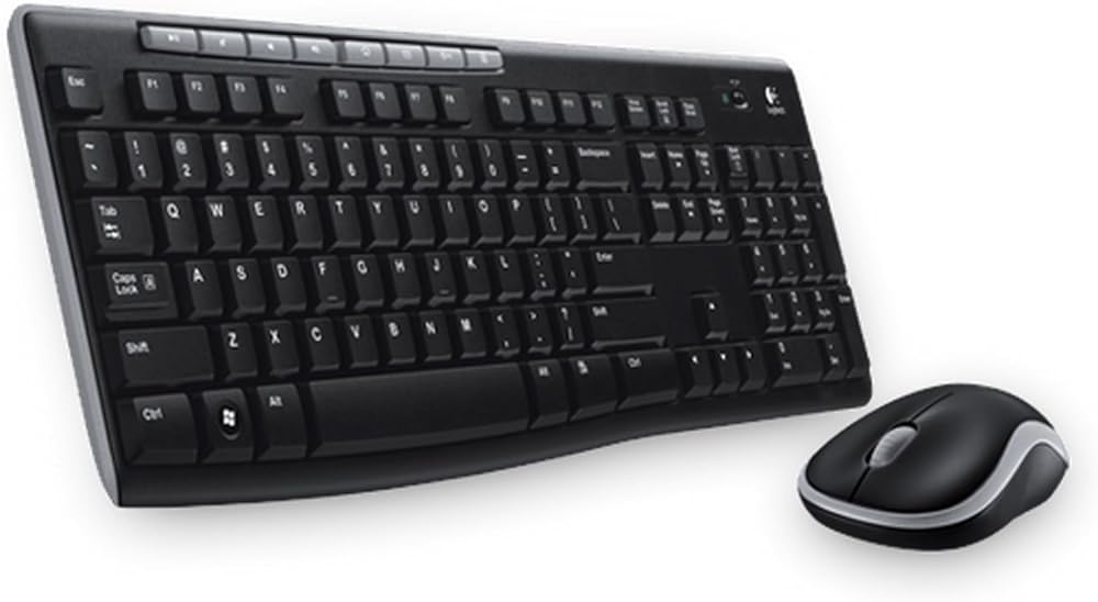 طقم كيبورد وماوس لاسلكي Logitech MK270 – عربي/إنجليزي – أسود