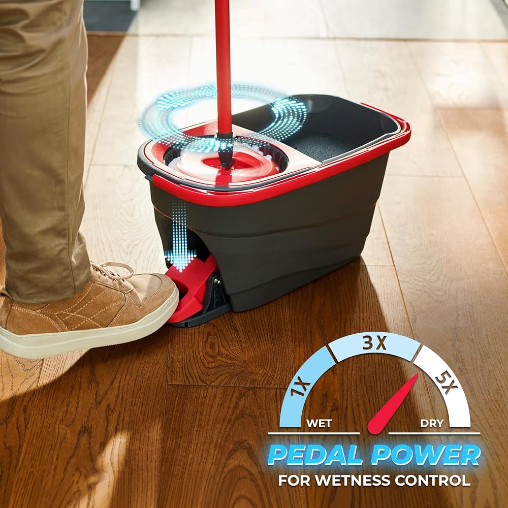 طقم ممسحة دوّارة Vileda Turbo Smart بجردل ودواسة عصر بالقدم 3