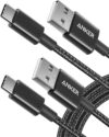 عبوة كابلين Anker 331 مضفرين USB-A إلى USB-C بطول 1.8 متر