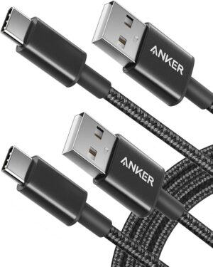 عبوة كابلين Anker 331 مضفرين USB-A إلى USB-C بطول 1.8 متر