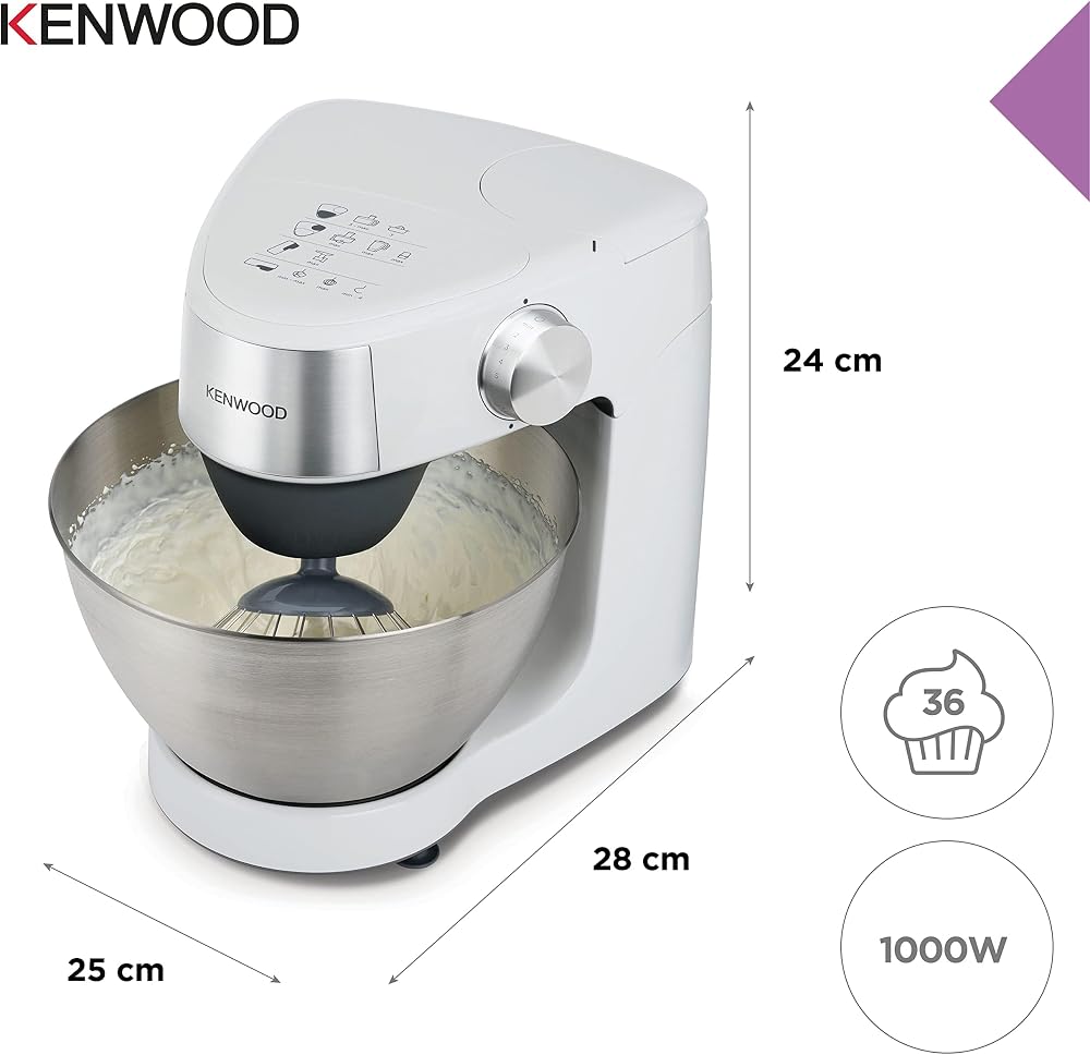 عجانة ومضرب Kenwood Prospero+ KHC29.B0WH بوعاء ستانلس 4.3 لتر مع خلاط 2
