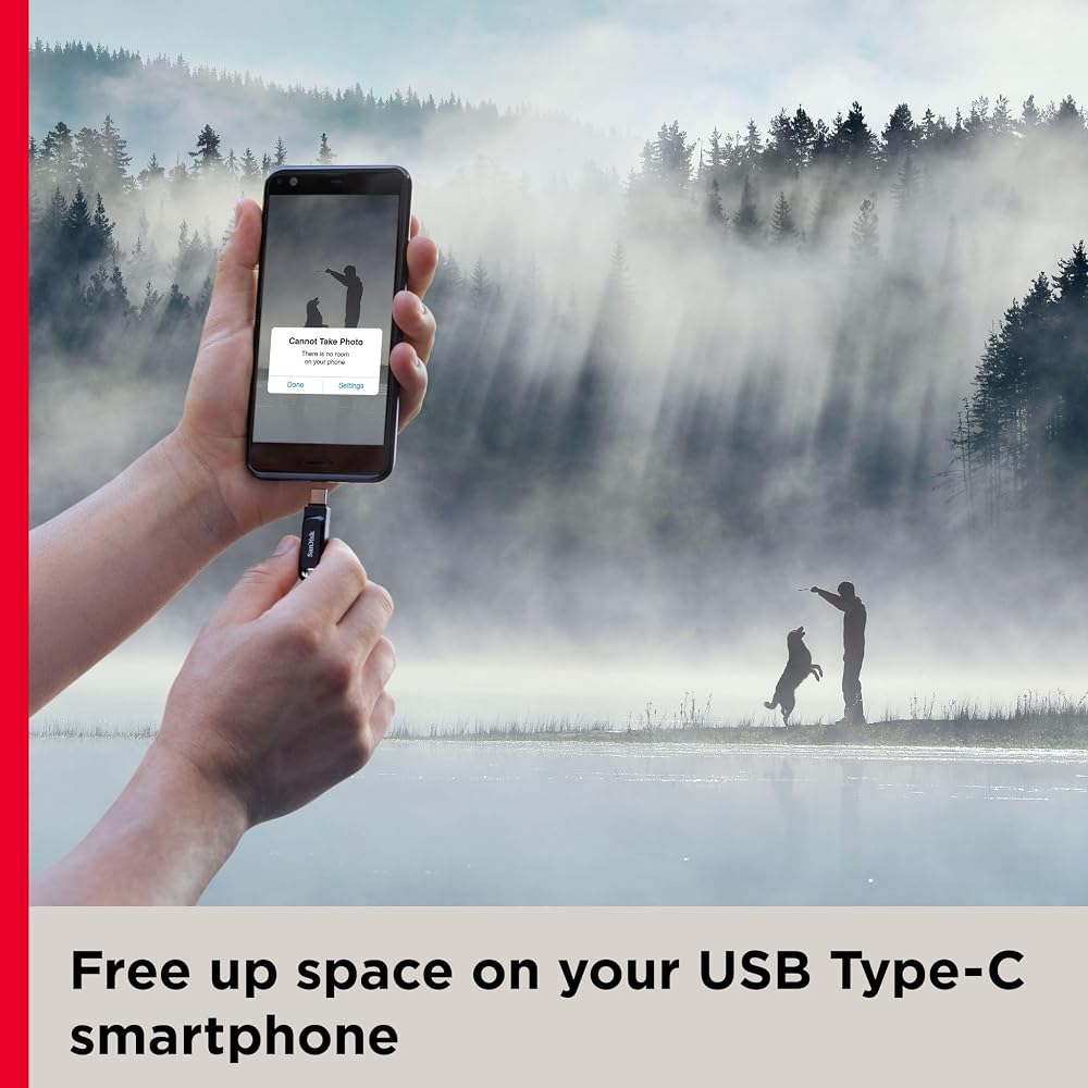 فلاشة SanDisk Ultra Dual Drive Go سعة 128GB بمنفذي USB-C وUSB-A – أسود 4