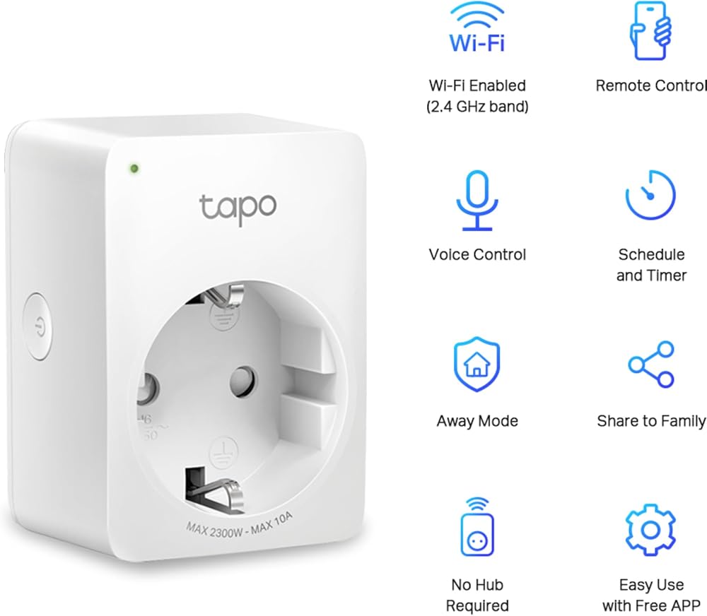 فيشة ذكية واي فاي TP-Link Tapo P100 بمؤقت وتحكم صوتي 2