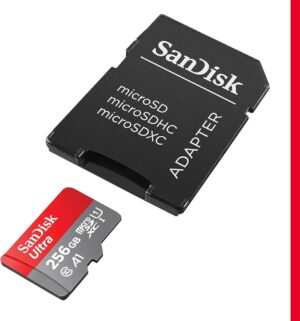 كارت ميموري SanDisk Ultra microSDXC سعة 256GB مع أدابتر SD – A1 2