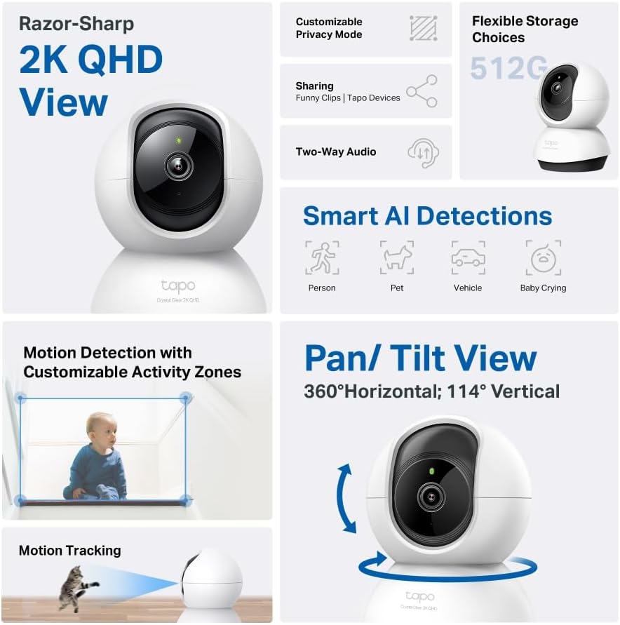 كاميرا مراقبة واي فاي دوّارة TP-Link Tapo C220 بدقة 2K 4MP 2