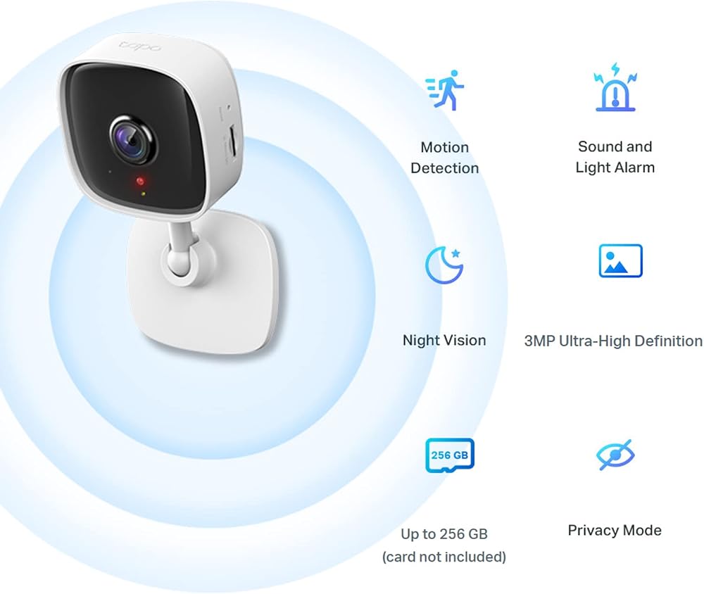 كاميرا منزلية صغيرة TP-Link Tapo C110 بدقة 2K 3MP لمراقبة الأطفال 2