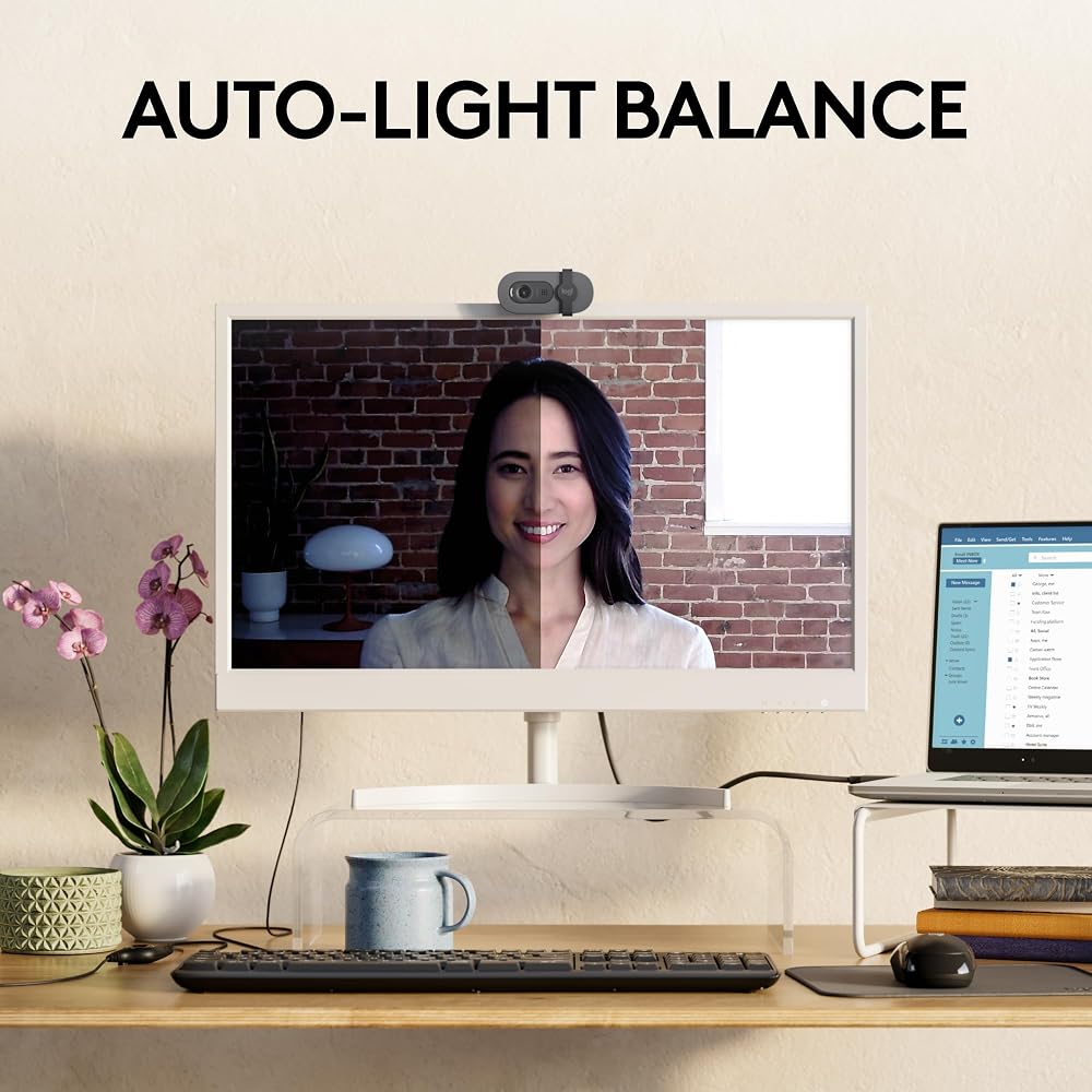 كاميرا ويب Logitech Brio 100 بدقة Full HD 1080p – جرافيت 3