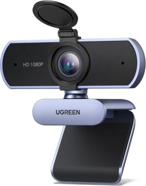 كاميرا ويب UGREEN بدقة Full HD 1080p بميكروفونين مدمجين – رمادي