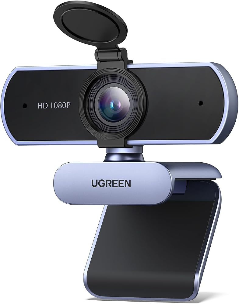 كاميرا ويب UGREEN بدقة Full HD 1080p بميكروفونين مدمجين – رمادي