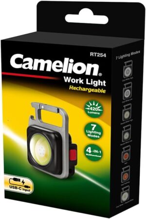 كشاف شحن صغير متعدد الاستخدامات Camelion RT254 بقوة 420 لومن