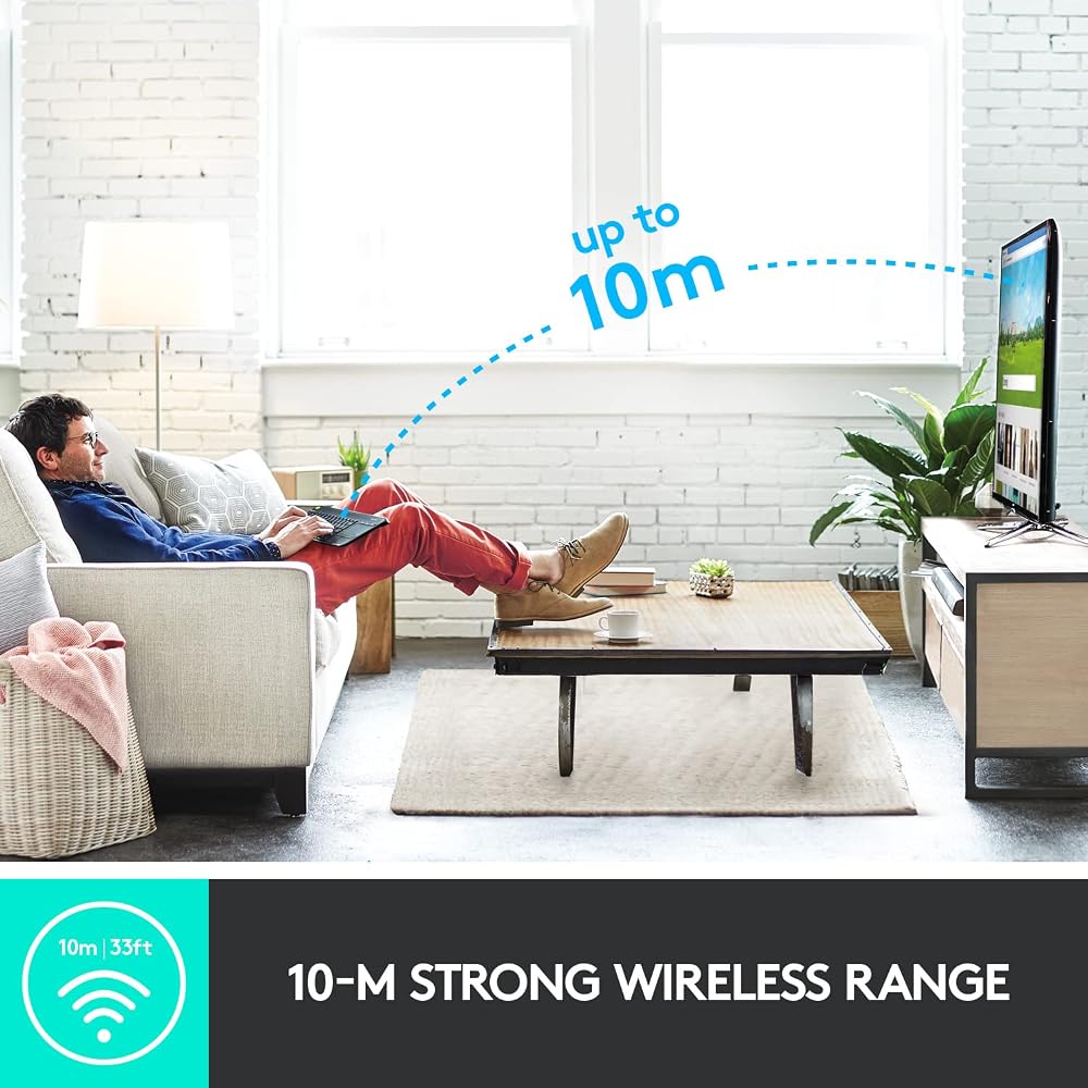 كيبورد تلفزيون لاسلكي بتاتش باد Logitech K400 Plus – أسود 3