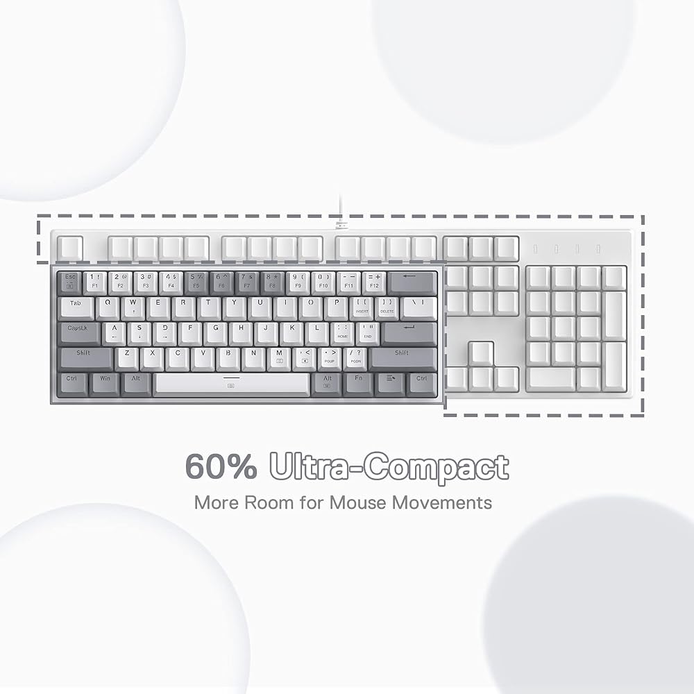 كيبورد جيمنج ميكانيكي 60% Redragon K617 Fizz – رمادي 4