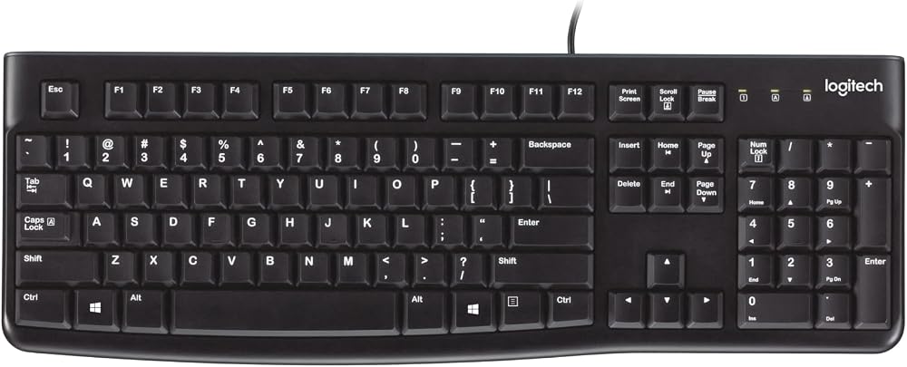 كيبورد سلكي Logitech K120 للمكتب والمنزل – أسود