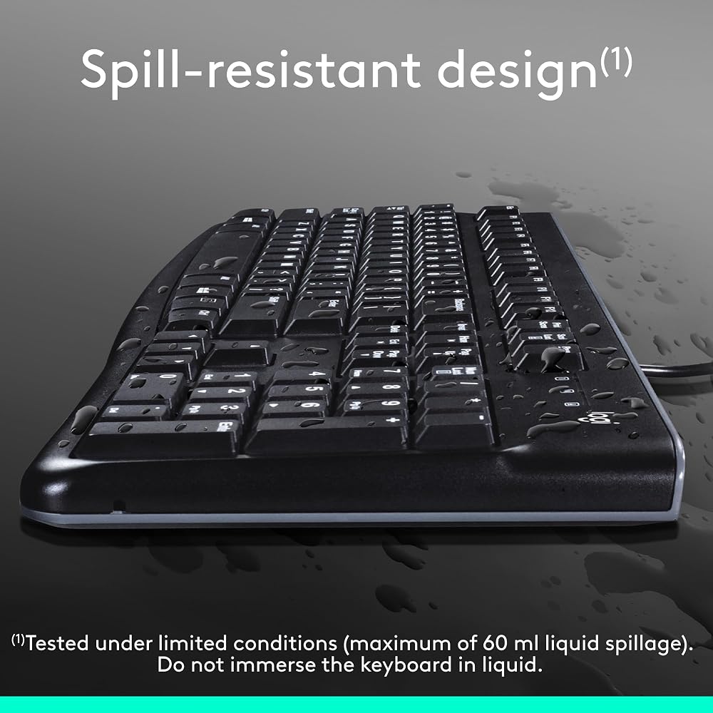 كيبورد سلكي Logitech K120 للمكتب والمنزل – أسود 5