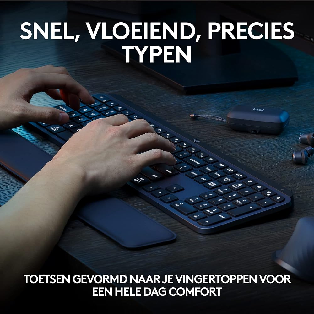 كيبورد لاسلكي احترافي Logitech MX Keys S بإضاءة خلفية – جرافيت 2
