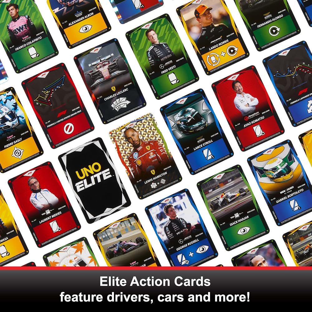 لعبة أونو إيليت فورمولا 1 UNO Elite Formula 1 2025 من Mattel 4