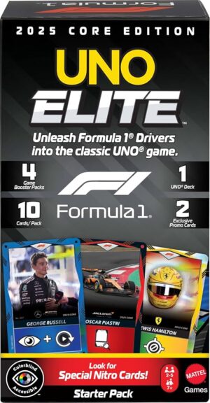 لعبة أونو إيليت فورمولا 1 UNO Elite Formula 1 2025 من Mattel