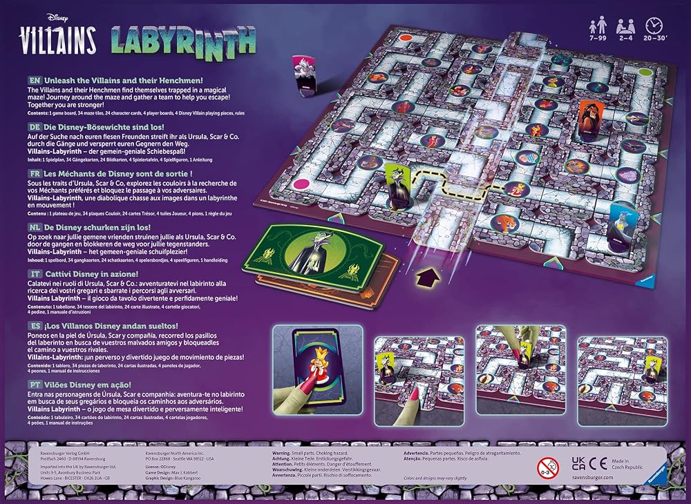 لعبة المتاهة Disney Villains Labyrinth من Ravensburger 2