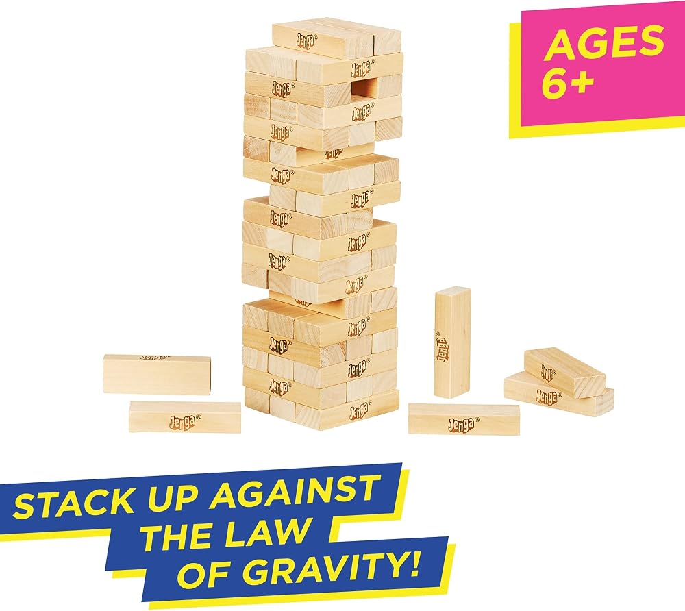 لعبة جينجا كلاسيك Jenga Classic من Hasbro Gaming - 54 قطعة خشب 3