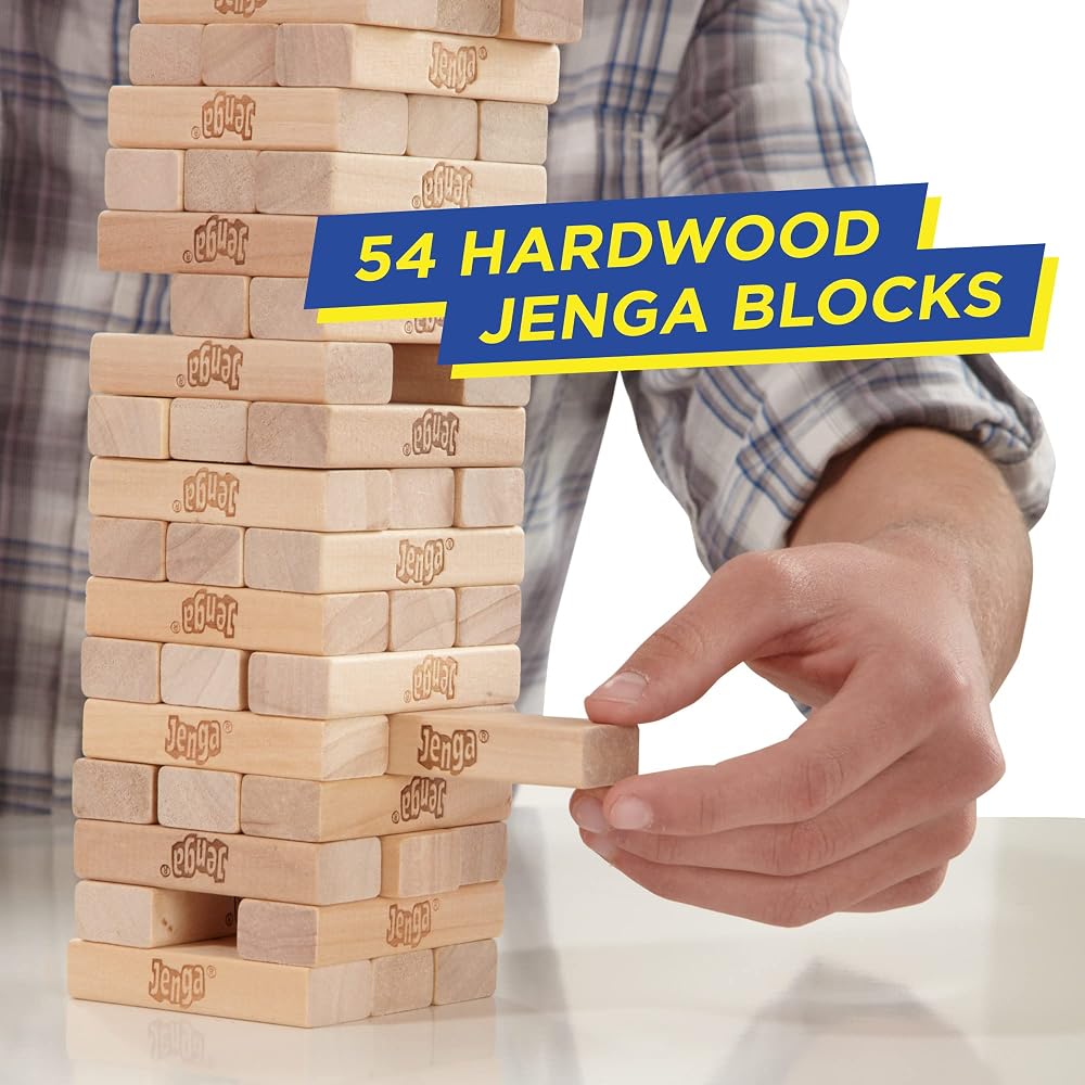 لعبة جينجا كلاسيك Jenga Classic من Hasbro Gaming - 54 قطعة خشب 4