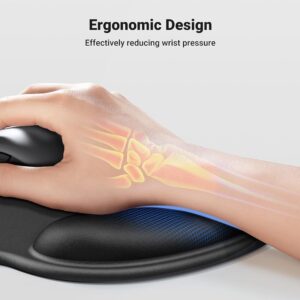 ماوس باد مريح UGREEN بمسند معصم Memory Foam – أسود 2
