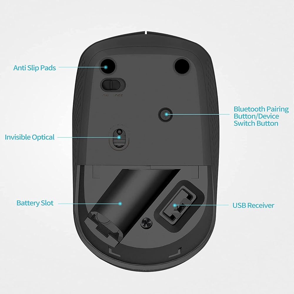 ماوس صامت متعدد الأجهزة Rapoo M100 Silent – بلوتوث و2.4GHz 4