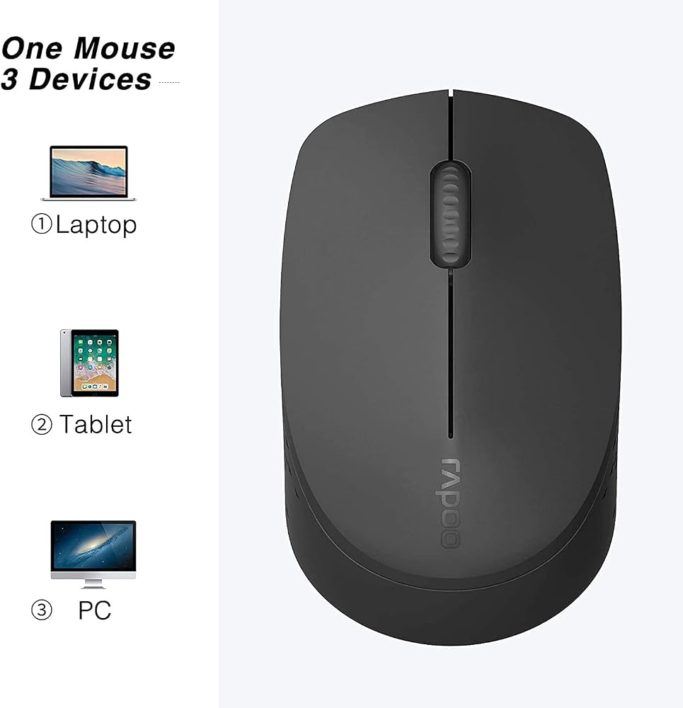 ماوس صامت متعدد الأجهزة Rapoo M100 Silent – بلوتوث و2.4GHz 3