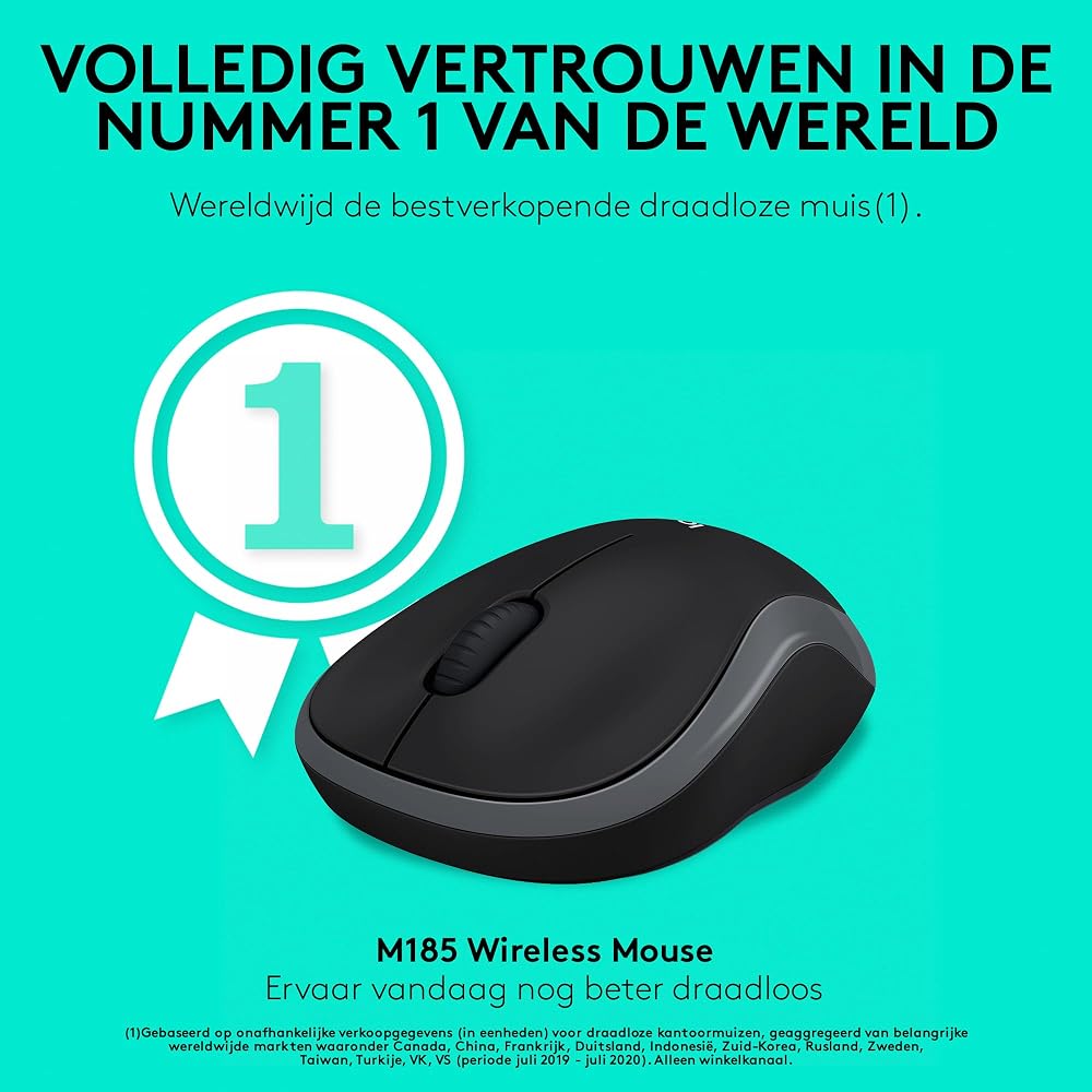 ماوس لاسلكي Logitech M185 – رمادي 2