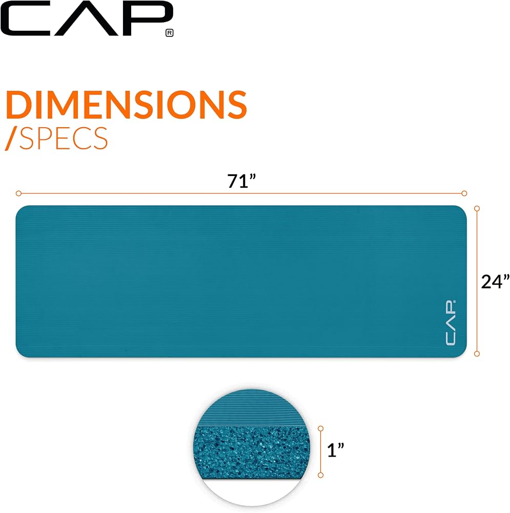 مرتبة تمارين ويوجا سميكة 2.5 سم CAP Barbell مع حزام حمل 4