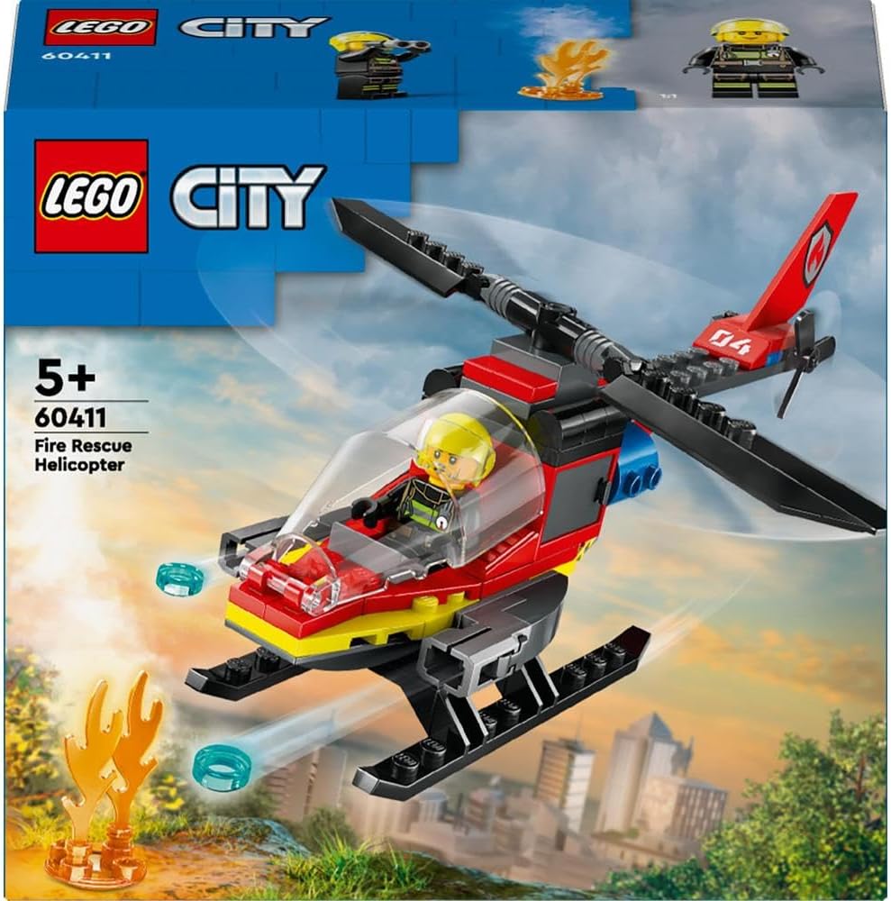 مكعبات LEGO City هليكوبتر إنقاذ الحرائق رقم 60411 2