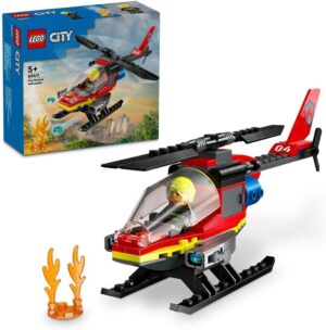 مكعبات LEGO City هليكوبتر إنقاذ الحرائق رقم 60411
